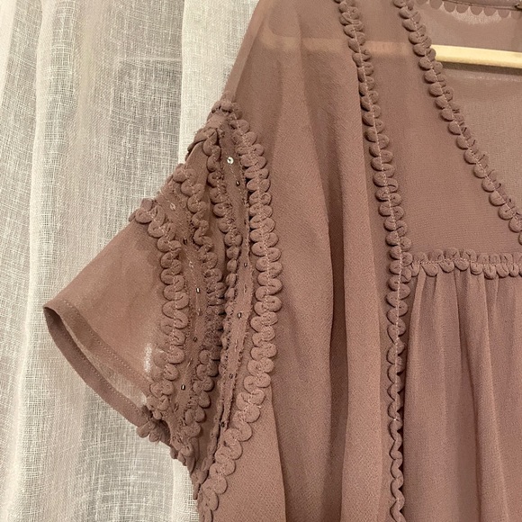 RARE-Free People Mauve Sheer Boho Festival Dress - Picture 3 of 6